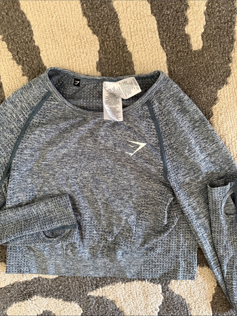 Gymshark Grey Seamless Long Sleeve Crop Top